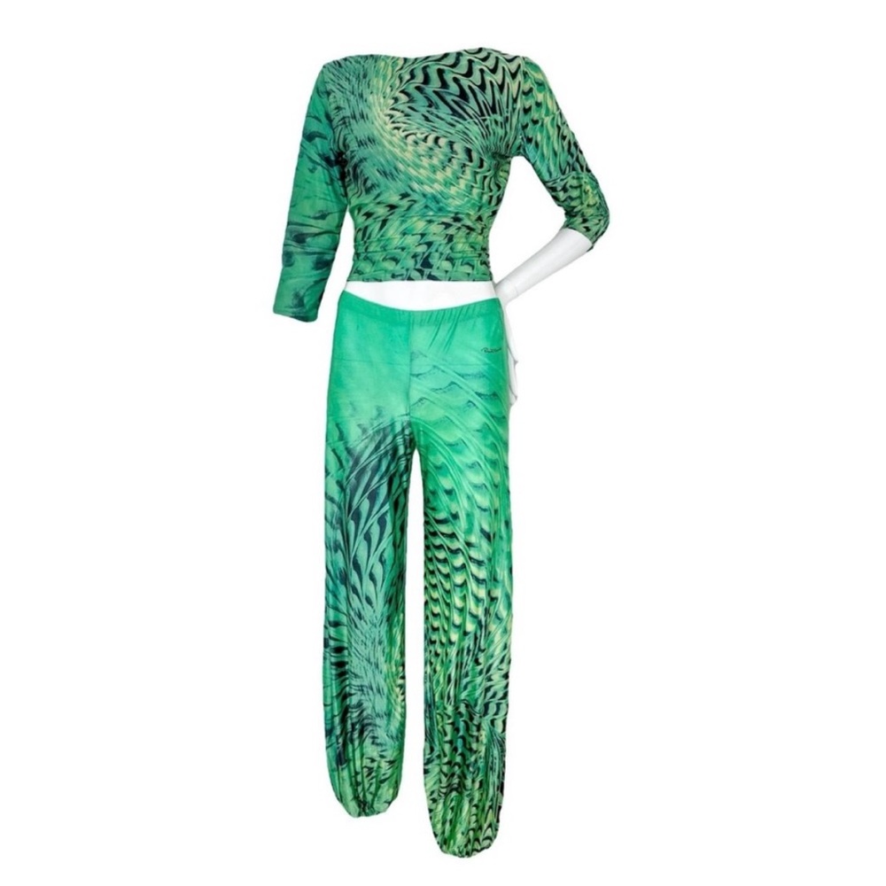 Roberto Cavalli 2001 psychedelic pants and top set
